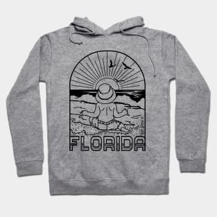 Florida Beach Baby Black Outline Hoodie